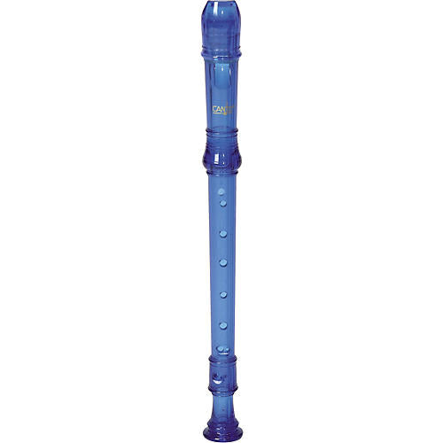 Canto One-Piece Translucent Soprano Recorder with Baroque Fingering Transparent Blue