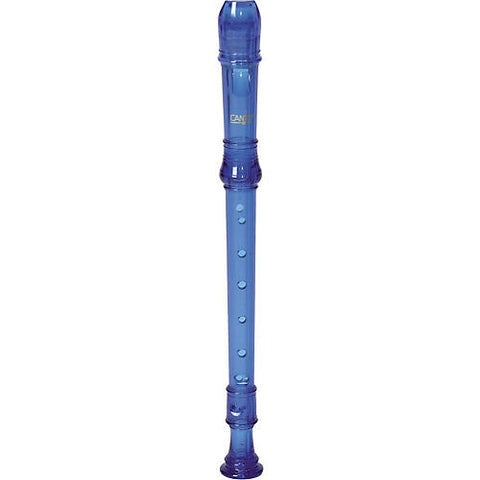 Canto One-Piece Translucent Soprano Recorder with Baroque Fingering Transparent Blue
