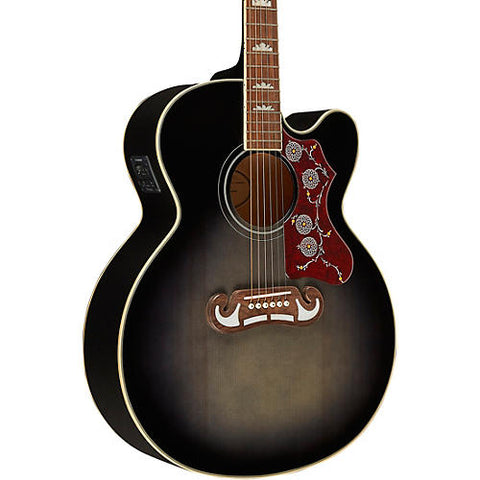 Epiphone J-200 EC Studio Acoustic-Electric Guitar Transparent Ebony Burst