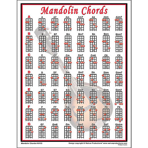 Walrus Productions Mandolin Chord Mini Chart