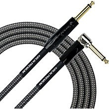 Kirlin Premium Plus Straight to Right Angle Instrument Cable, Carbon Gray Woven Jacket 20 ft.