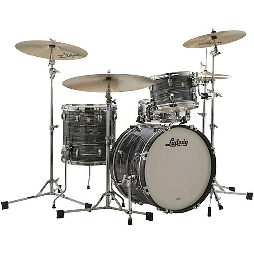 Ludwig Classic Maple 3-Piece Downbeat Shell Pack With 20" Bass Drum Vintage Black Oyster Pearl