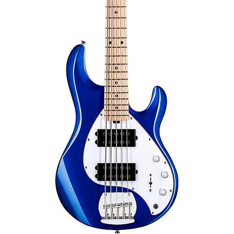 Sterling by Music Man StingRay Ray5HH Maple Fingerboard 5-String Electric Bass Guitar Cobra Blue