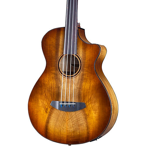 Breedlove Pursuit Exotic S CE Fretless Concerto Acoustic-Electric Bass Amber Burst