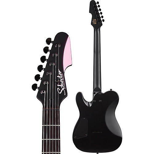 Schecter Guitar Research Machine Gun Kelly PT With Hot Pink Line Graphics Electric Guitar Satin Black