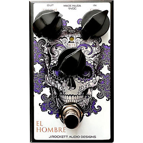 J.Rockett Audio Designs EL Hombre Overdrive Effects Pedal Silver/Purple/White