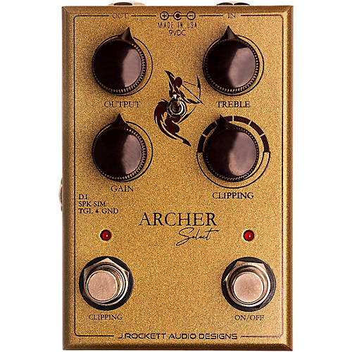 J.Rockett Audio Designs Archer Select Boost/Overdrive Effects Pedal Gold